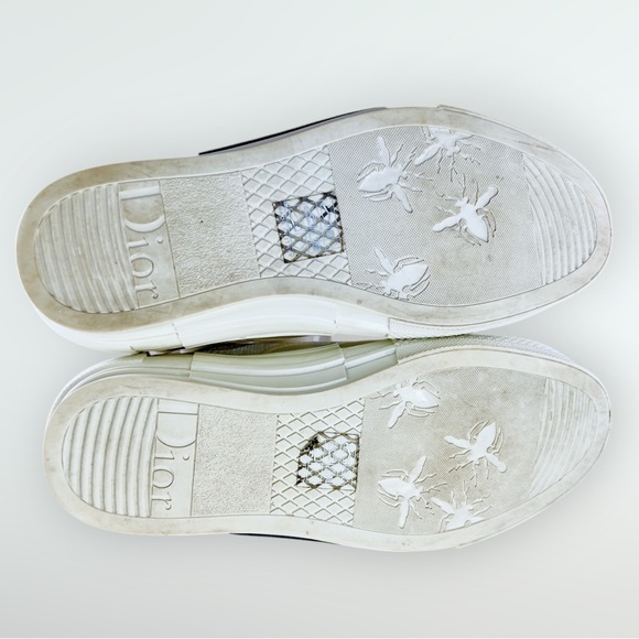Christian Dior Technical Neutral Canvas Flower Unisex B23 High Top Sneakers - 37 - Picture 9 of 10